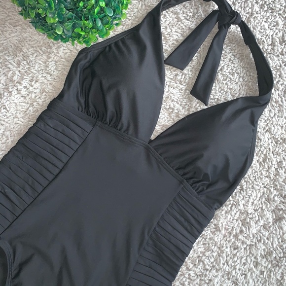 NWOT CALVIN KLEIN Side Pleated One piece swing sui - Picture 4 of 10